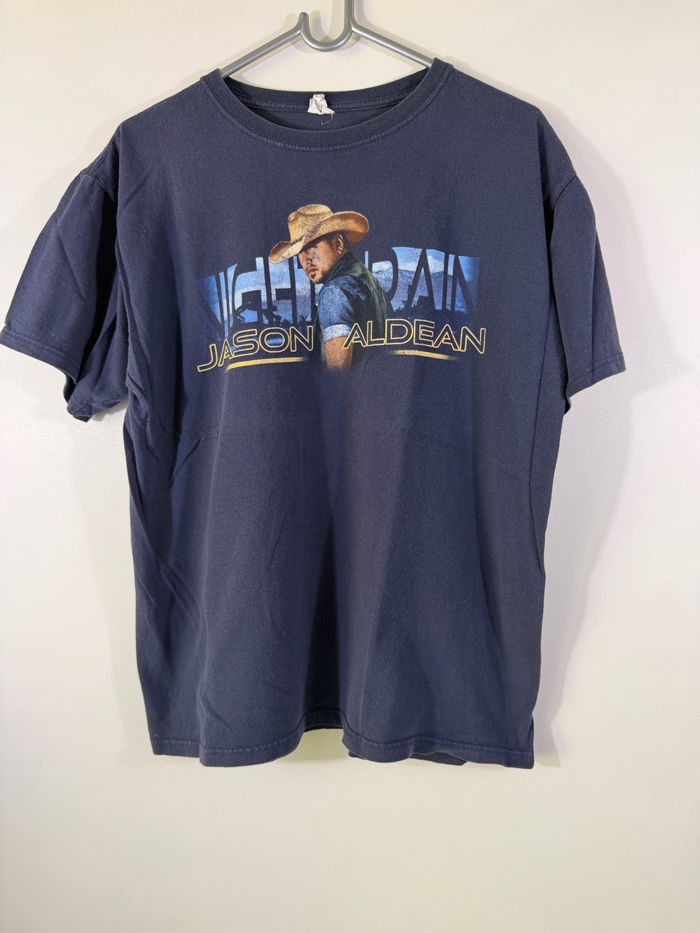 Jason Aldean Night Train Concert 2013 Tour T Shirt Navy Blue Size L